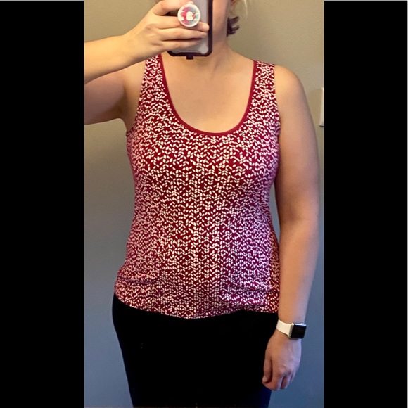 Banana Republic Pink and White Tank top Large-SOLD - Picture 7 of 7